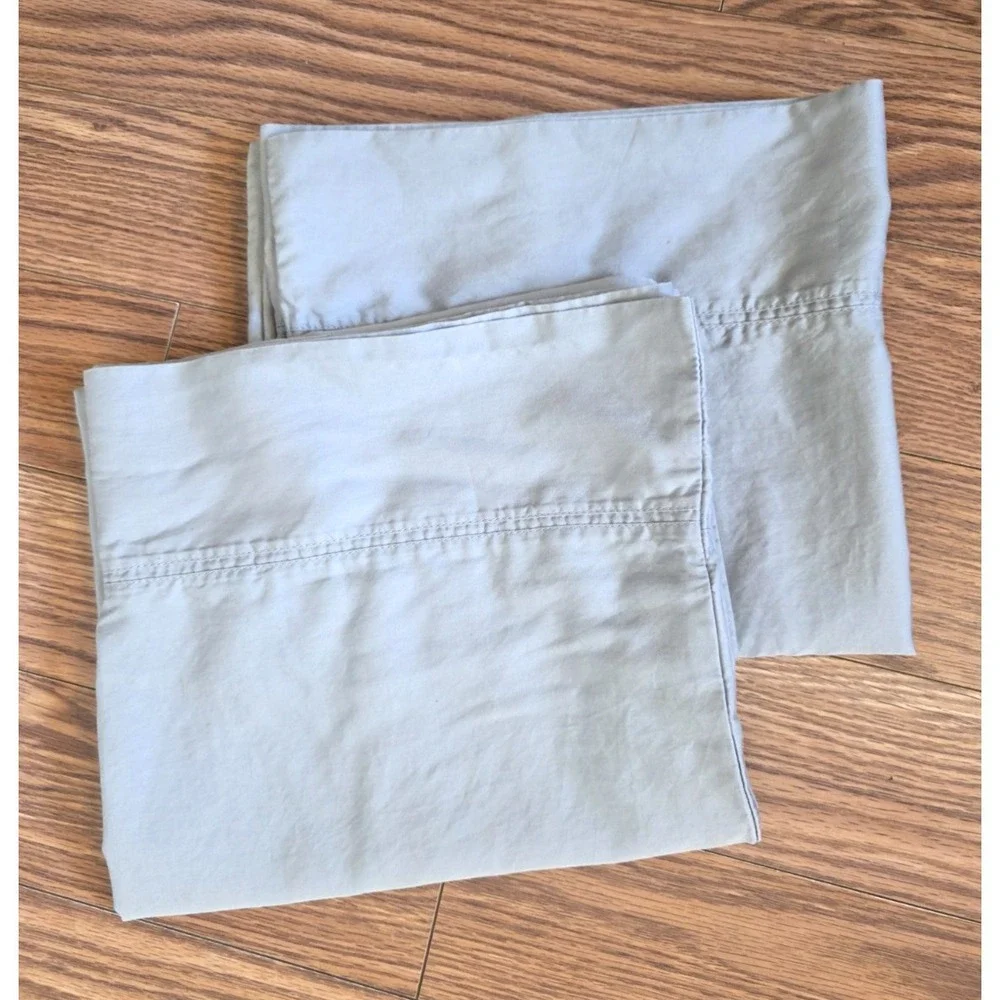 Sleep Number Pillowcases King Size (2) Gray Color Sateen Cotton Lyocell Soft EUC